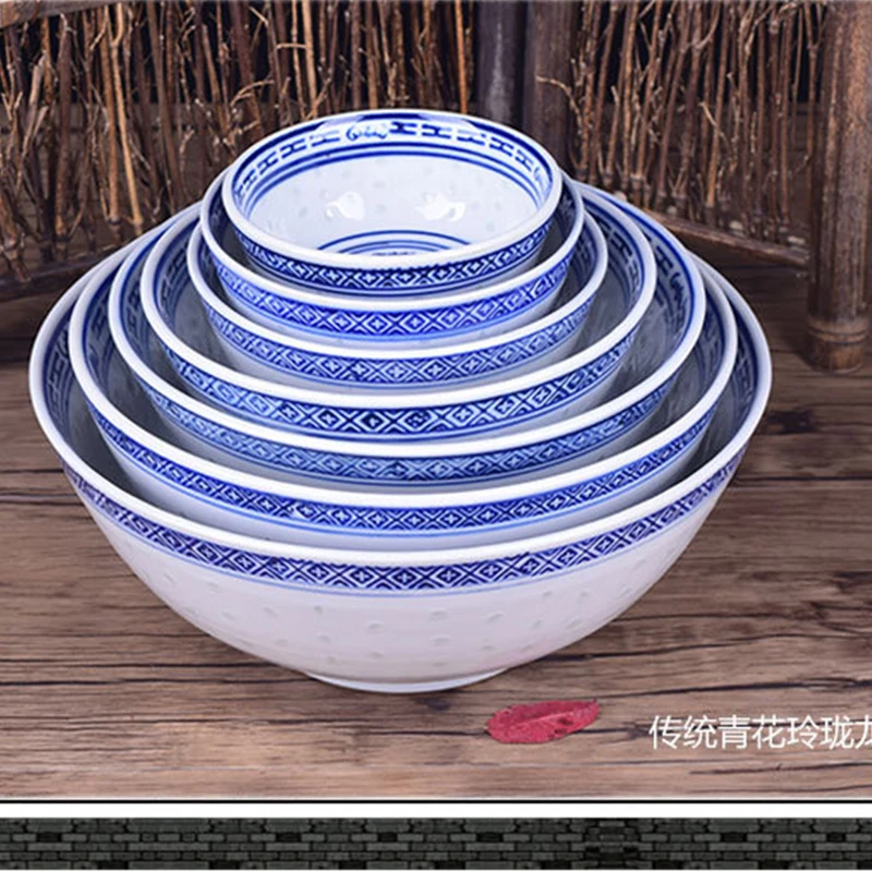 1 шт. в китайском стиле керамический чаша посуда синий и белый фарфор Китай Искусство миски для риса кухонная посуда контейнер для еды