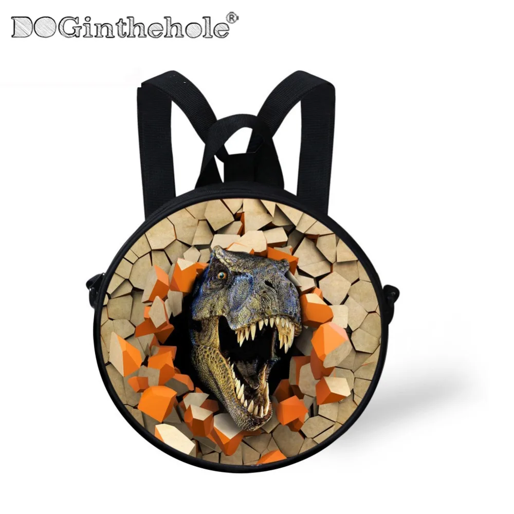 Doginthehole Прохладный Детей Школьный для мальчиков Книга сумка 3D с принтом динозавра