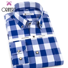 ORINERY хлопковые клетчатые мужские рубашки с длинным рукавом модные Camisa Masculina Новые Дизайнерские повседневные рубашки брендовая одежда Большие размеры