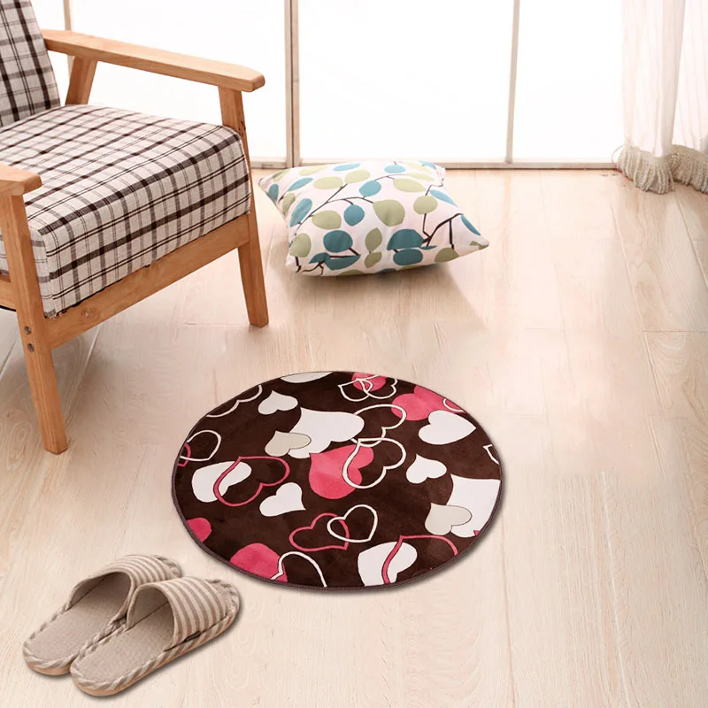 

30cm Fashion Round Rug Velvet Doormat Soft Carpet Living Room Bedroom Door Floor Mat High Quality LXY9 MA0618