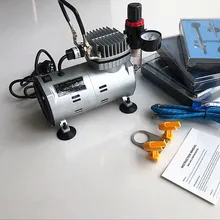 Высококачественный Аэрограф Комплект+ воздушный компрессор краска Воздушный пистолет-распылитель-набор кистей Пескоструйный тату-дизайн ногтей поставка w/щетка для очистки