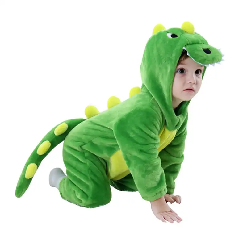 Pijama De Dinosaurio Kigurumi Para Bebe Mono De Franela Suave De Dibujos Animados Ropa De Dormir Divertida Para Chico Mono De Festival Verde Aliexpress