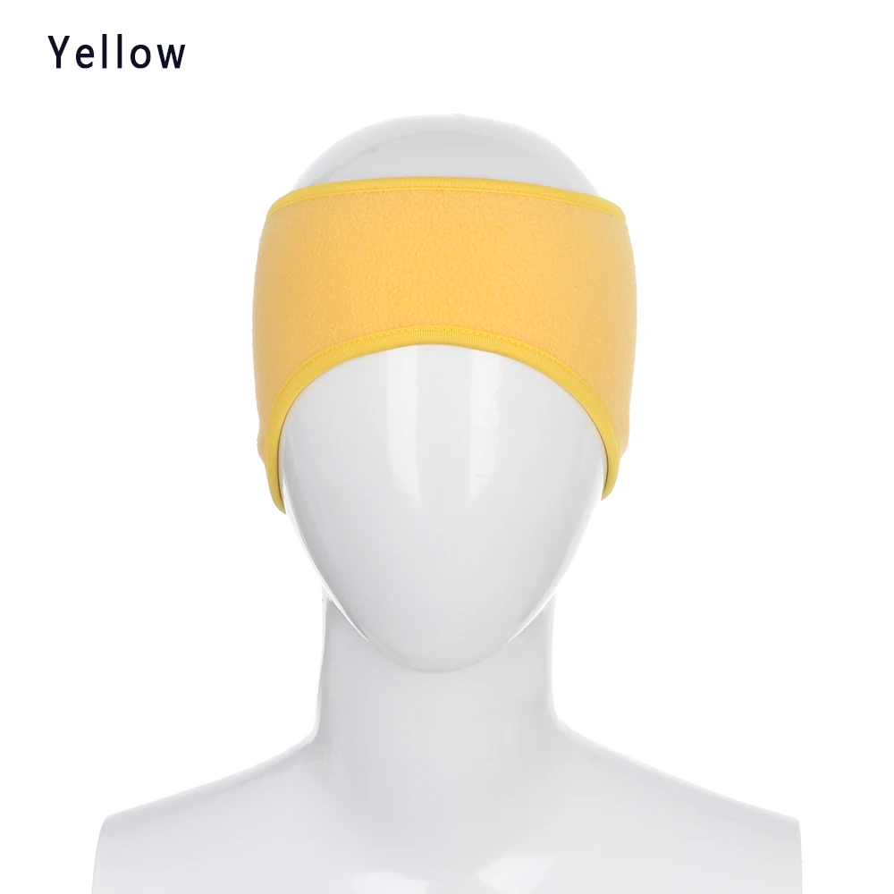 Теплая Флисовая Повязка на голову, Балаклава, лыжные наушники, защитная шапка для мужчин, для охоты, кемпинга, головной убор, Спортивная Кепка для бега, теплая повязка на голову - Цвет: Цвет: желтый