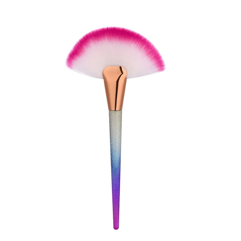 1PCS Single Fan Make Up Brush Colorful Face Loose Powder Blusher Contour Makeup Brushes Cosmetic Beauty Tools brochas maquillaje | Красота и