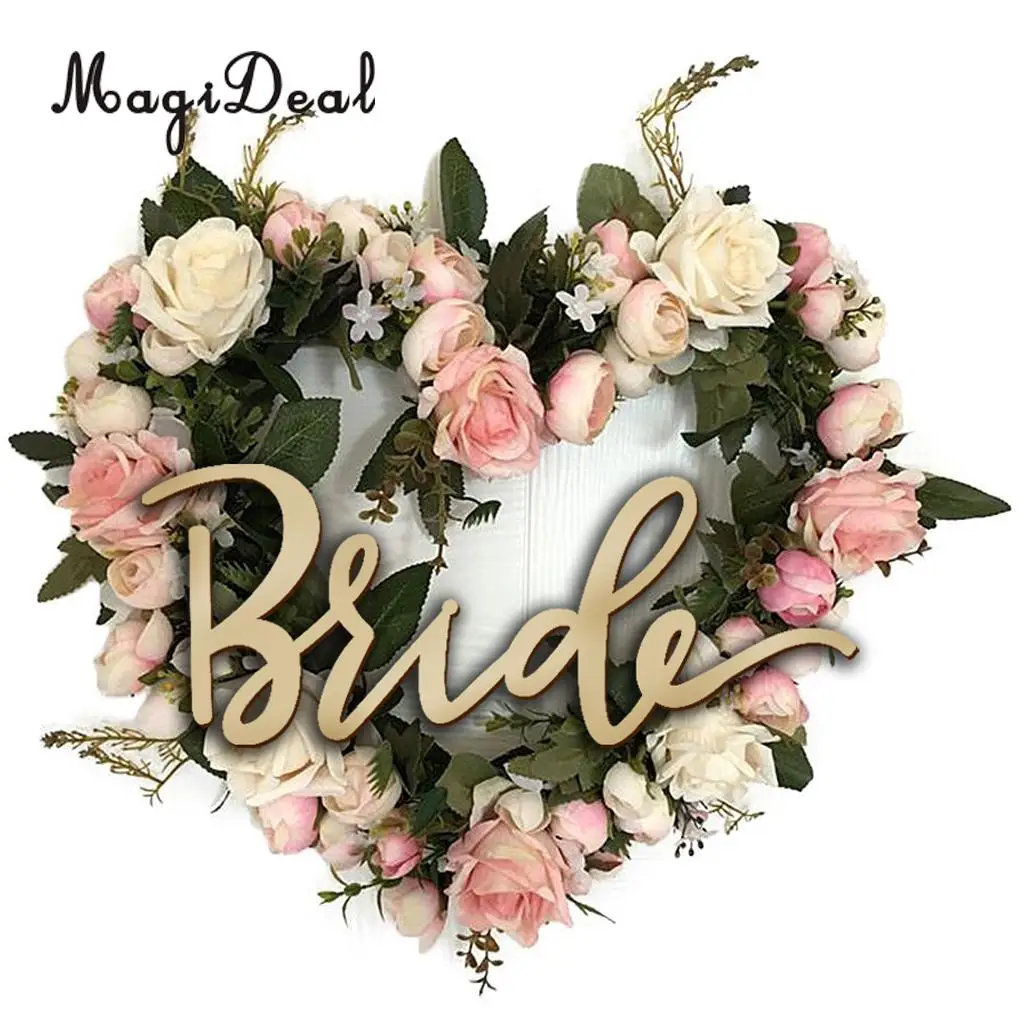 2pcs Unfinished Bride and Groom Wedding Wooden Chair Banner Sign Decorations Home Party Ornament Photo Booth Prop