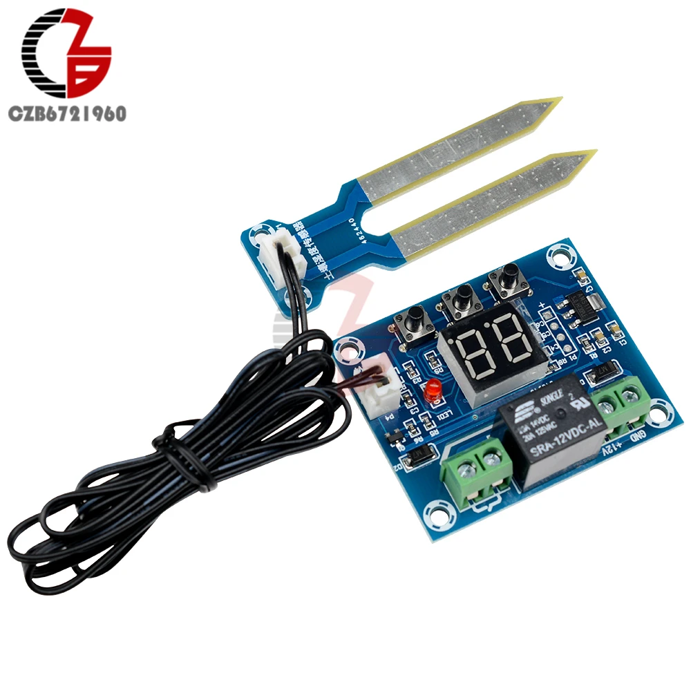 XH-M214 LED Digital Soil Moisture Humidity Sensor Controller Soil Humidity Detector Monitor Tester Hygrometer DC 12V