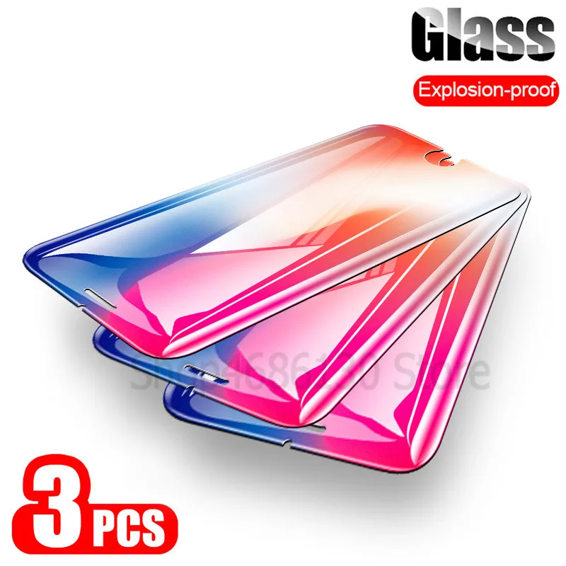 

3PCS 0.22mm 9H Tempered Glass on the For iPhone 8 7 6 6S Plus 5 5S SE Screen Protector For iPhone X XR XS Max Protective Glass