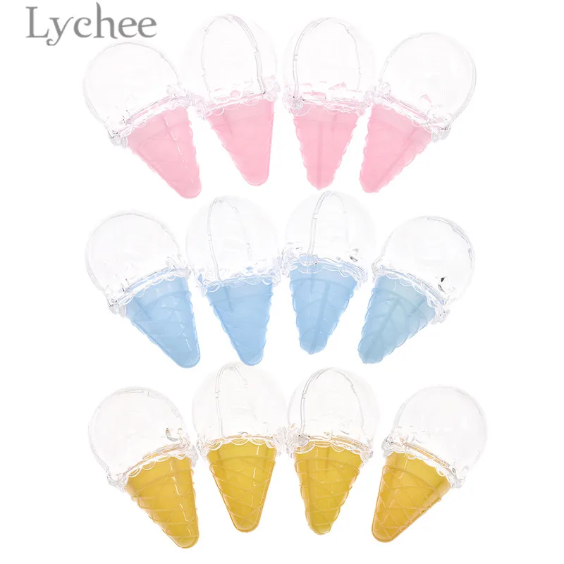 

Lychee 20pcs Ice Cream Shape Plastic Candy Box Creative Gift Box Baby Shower Birthday Party Supplies