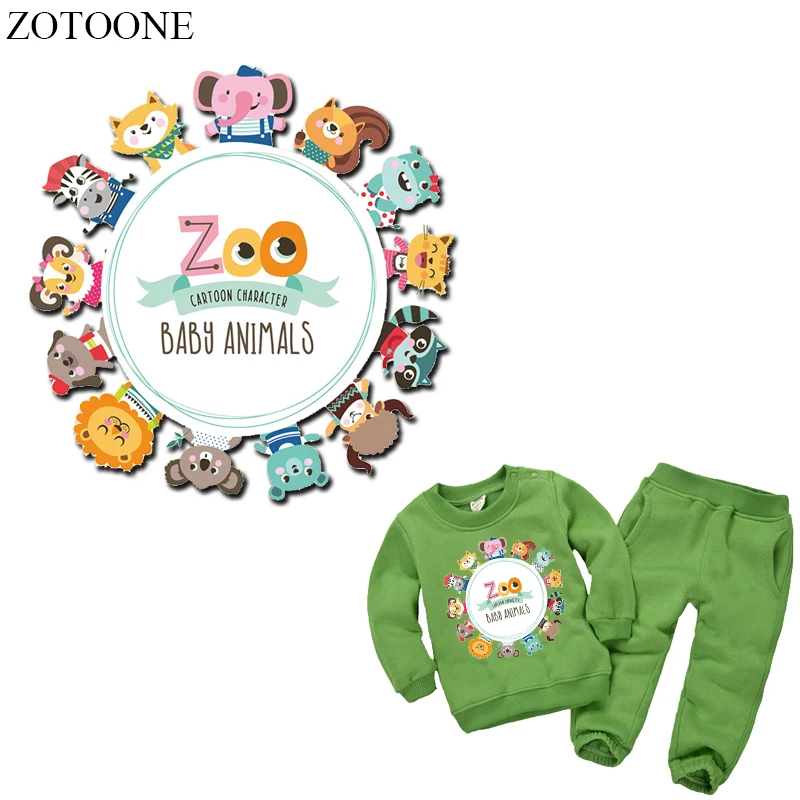 

ZOTOONE Cute Animal Patches for Kids Clothes Iron-on Transfers Cat Fox Patch Stickers DIY Heat Transfer Vinyl Thermal Press E