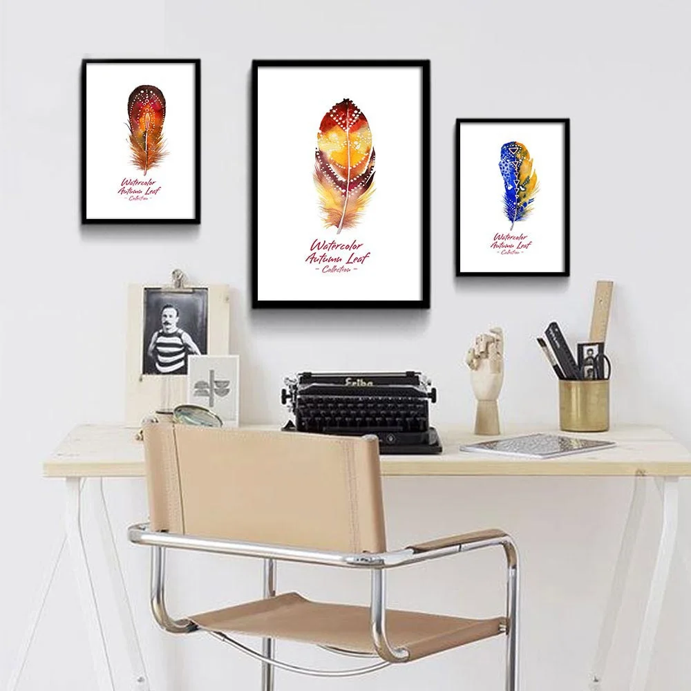 Autumn-Yellow-Red-Leaves-Canvas-Poster-Watercolor-Plant-Nordic-Art-Canvas-Painting-Wall-Picture-Print-Home (3)