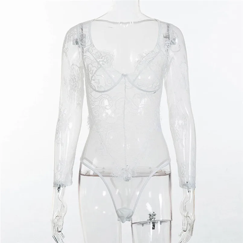 New Fashion Women Summer One-piece Sexy Teddy Baby-doll Lace Lingerie Nightwear Bodysuit Jumpsuit Boho Lace Lady Bodysuits #4R08 (3)