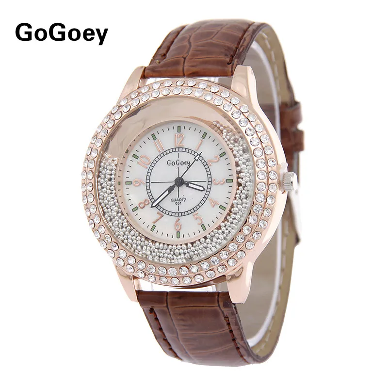 Роскошные брендовые кварцевые часы с кожаным кристаллом для женщин, Дамская мода, браслет, наручные часы, женские часы, relogio feminino