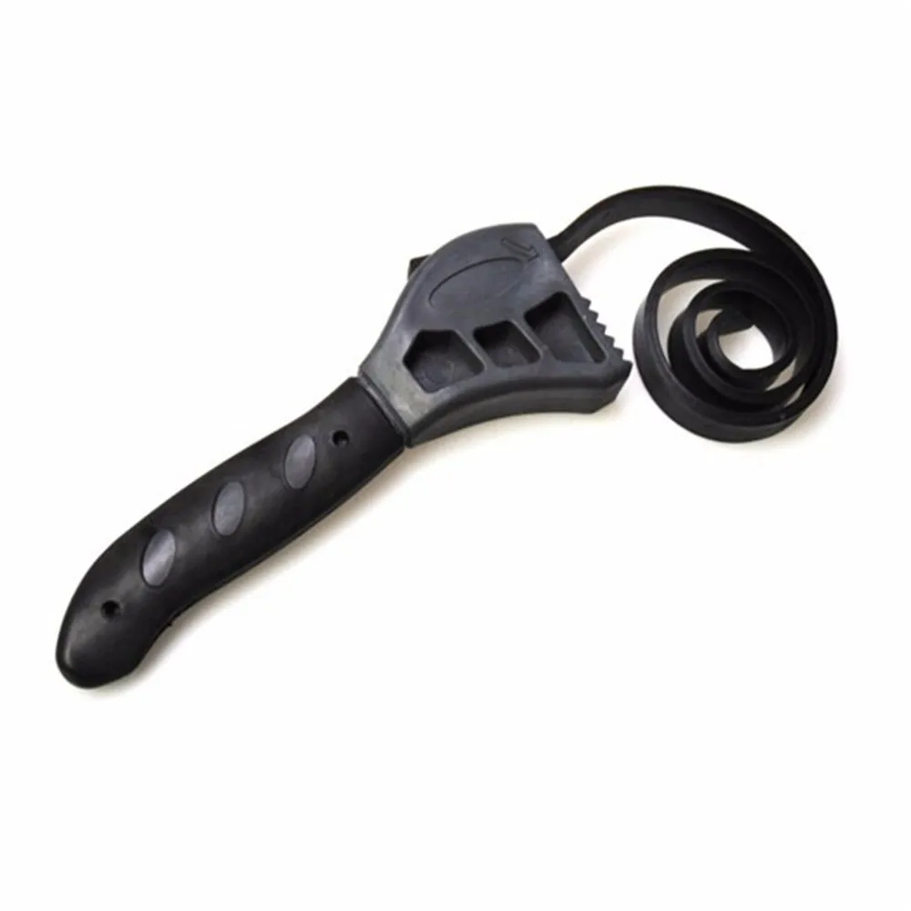 500mm Multitool Universal Wrench Black Rubber Strap Adjustable Spanner