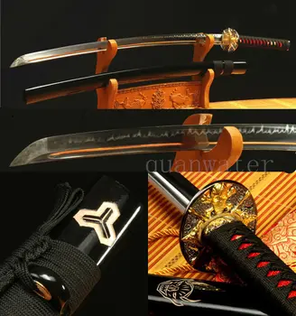 

41"1095 CARBON STEEL CLAY TEMPERED GRIMACE TSUBA JAPANESE SAMURAI SWORD KATANA