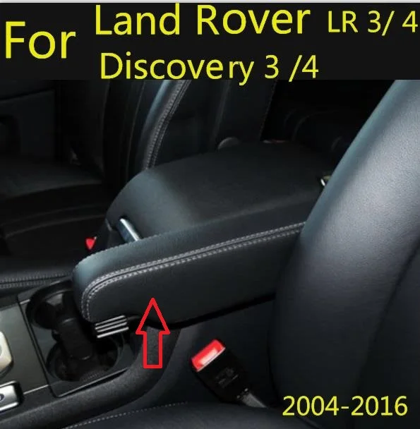 GREY STITCH REAL LEATHER ARMREST COVER FITS LAND ROVER DISCOVERY 3 4 LR3 LR4