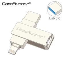 DataRunner OTG USB флеш-накопитель 128 ГБ USB флешка 3,0 флеш-накопитель 8 ГБ 16 ГБ 32 ГБ 64 ГБ флеш-накопитель USB 3,0 Флешка для iPhone/iPad/PC