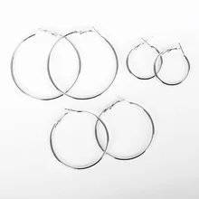 Модные простые серьги из нержавеющей стали, женские серьги с геометрическим орнаментом большого размера, ювелирные изделия, подарки