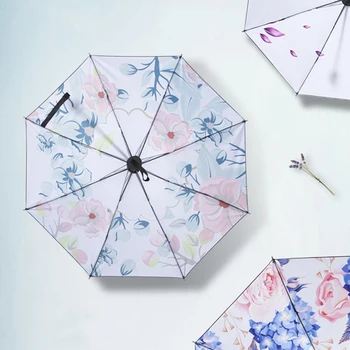 

Fashion Female Sun Umbrella Rain Woman Creativity Pattern Girl Umbrella Folding Compact Outdoor Travel Umbrellas Guarda Chuva