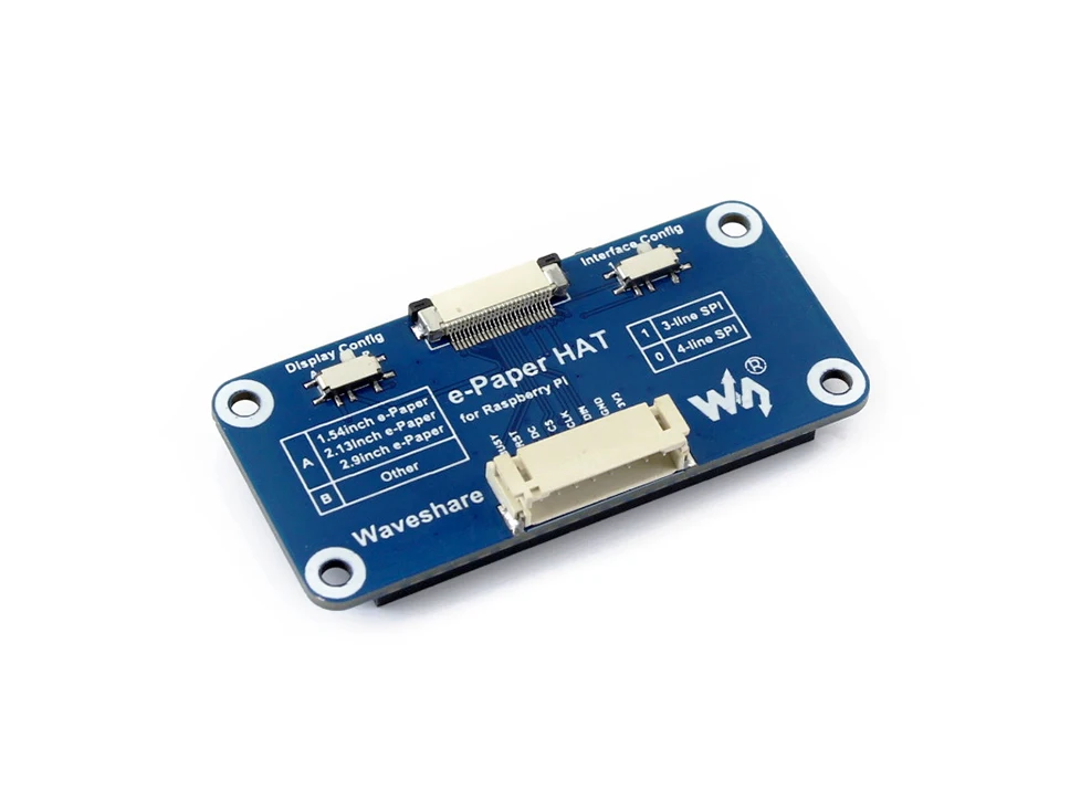 Waveshare Универсальный e Paper Raw Panel Driver HAT используется для вождения различных SPI