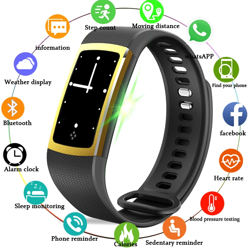 

BANGWEI Men Women Watches Heart Rate Monitor Blood Pressure Oxygen Pedometer Waterproof sport Fitness Wristwatch PK Mi Band 2
