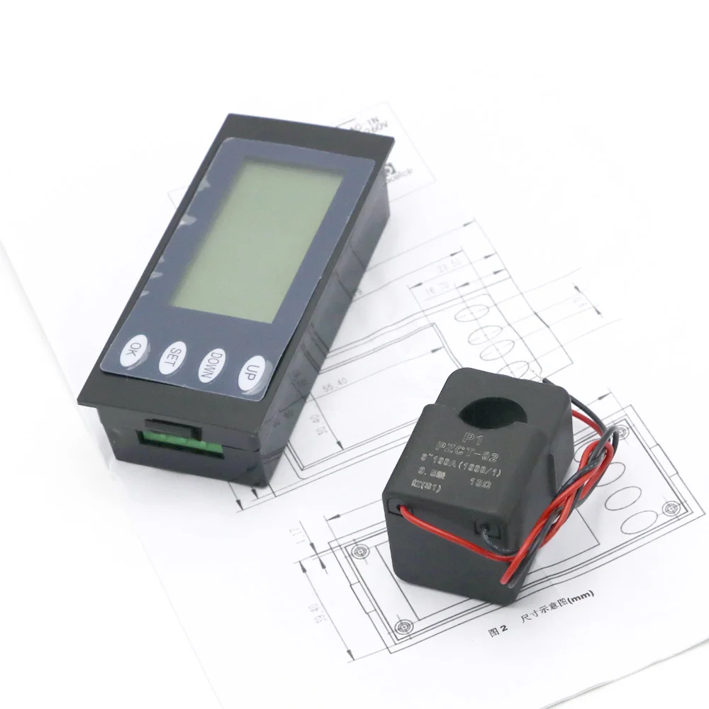 AC80 260v 100A цифровой ЖК дисплей AC Многофункциональный измеритель мощности монитор