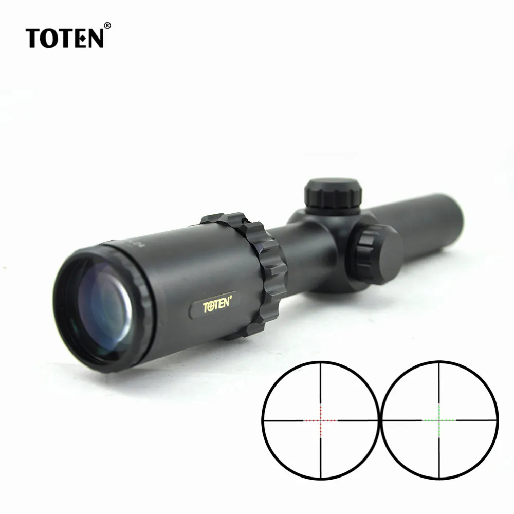 Винтовочный оптический прицел TOTEN 1 8x24L с 5 уровнями Красного/зеленого