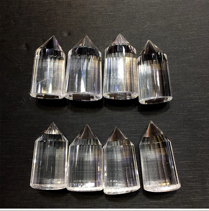1PCS The factory wholesale natural white crystal multi faceted crystal pillar 24 surface white