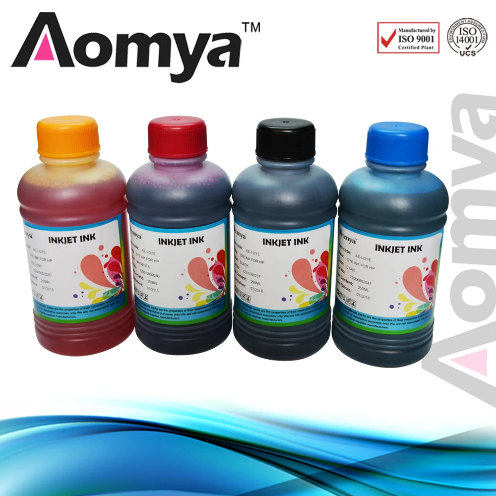 

250ML*4Bottle BK/C/M/Y Aomya Ink Compatible For HP 711 Specialized Refill Ink CISS Ink Compatible For HP T120 / T520 Printer