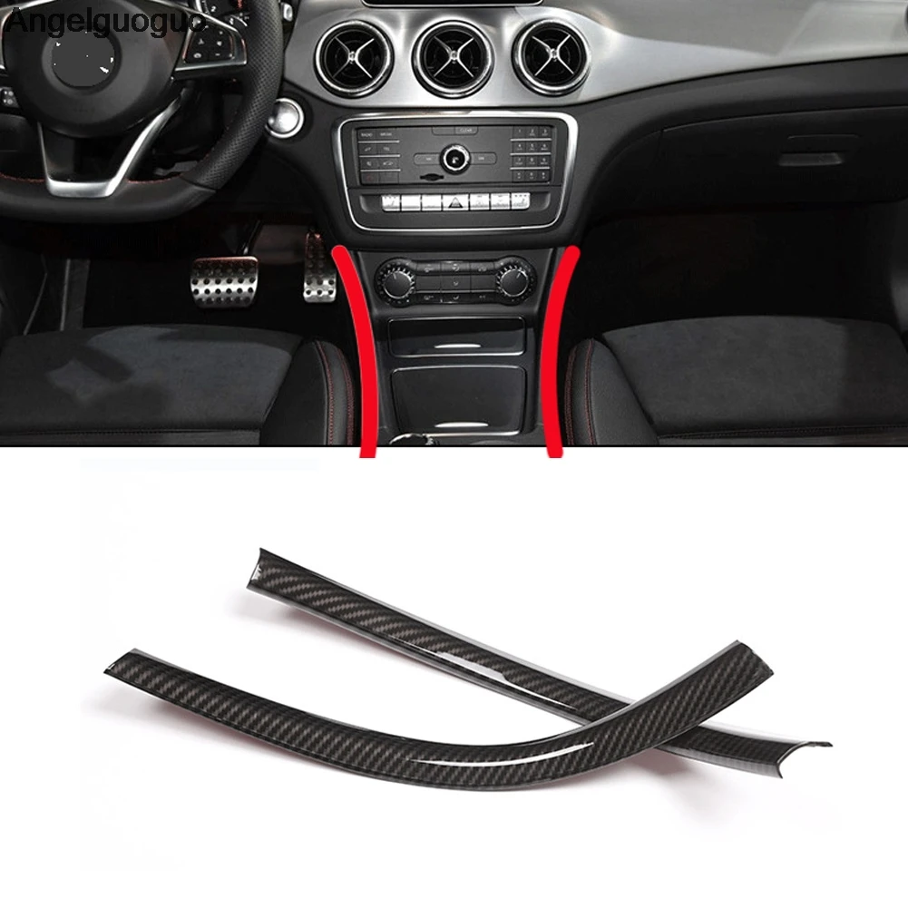 Carbon fiber ABS For Mercedes Benz  A GLA CLA class Car Center Console side Trims frame