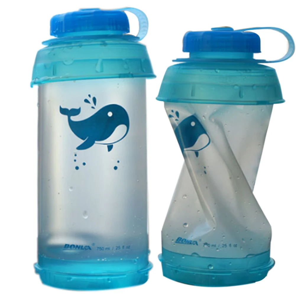 Многоцветная наружная 750 мл Складная мягкая спортивные бутылки для воды бутылка для воды портативная бутылка для воды