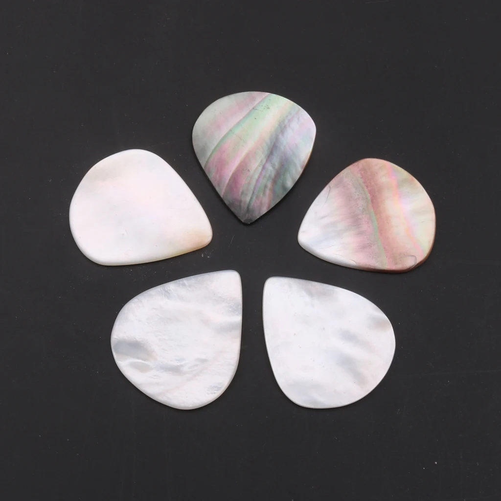 MagiDeal 5 Pieces Electric Guitar Pick Acoustic Music Picks Plectrum Shell Felt Picks Ukulele Guitar 1.2mm Plectrums Pick    