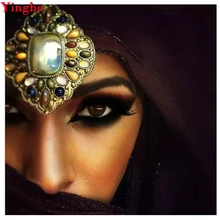 DIY Pet пользовательские фото Алмазная картина мусульманская красота мозаика вышивка распродажа горный хрусталь картина Алмазная мозаика индийские женщины