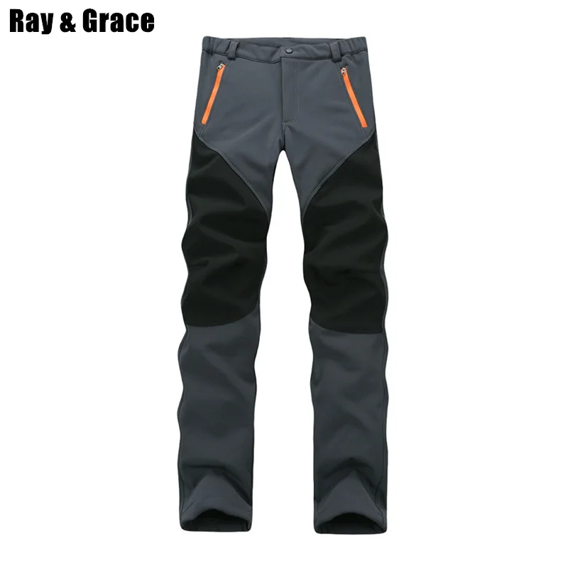 Ceny RAY GRACE Camping spodnie do wędrówek pieszych zimowe męskie spodnie sportowe na świeżym powietrzu wodoodporne polarowe spodnie wędkarskie Trekking wspinaczka górska