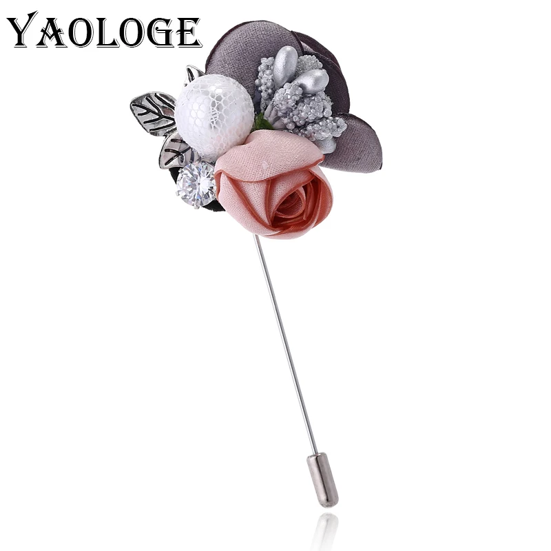 

YAOLOGE Colorful Flower Pin Brooch For Women Accessories Imitation Pearl Fashion Corsage Vintage Statement Jewelry Birthday Gift