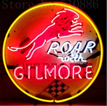 

Gilmore Gasoline Car Auto Real Glass Tube neon sign Handcrafted Automotive signs Shop Store Signage Signage 18"x18"