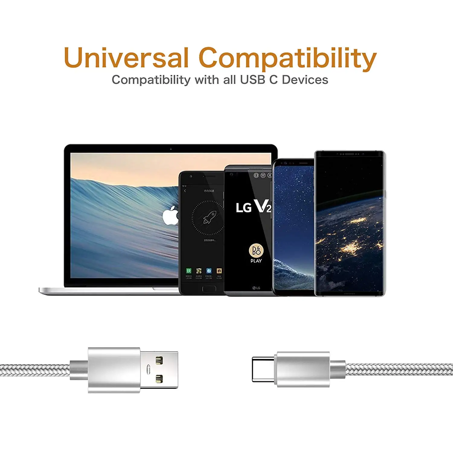 Тип usb C Зарядное устройство кабель нейлоновый плетеный кабель для быстрой зарядки передачи и синхронизации шнур для Samsung Galaxy A3()/A5()/A7()/вкладка S3 S4 S5e