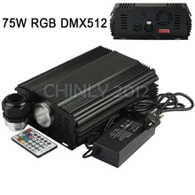 Dmx 75 Вт RGB из светодиодов волоконно-оптический машиниста + 28key рф пульт дистанционного управления для всех видов волоконной оптики