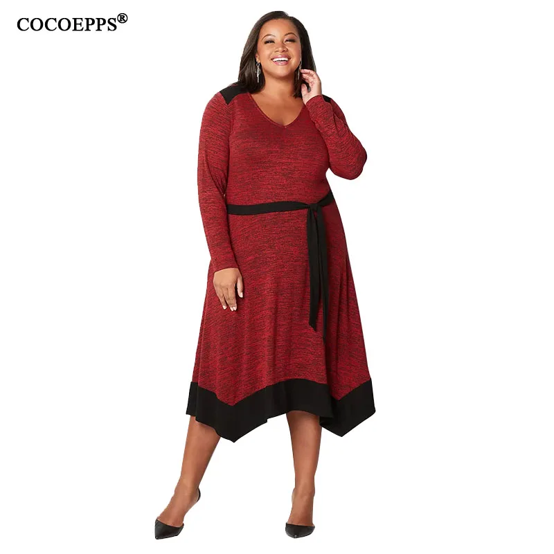 

4XL 5XL 2019 Spring Plus Size Women Dress Winter Female Casual Big Size Long Dress Elegant Large Size Lady Office Party Dresses