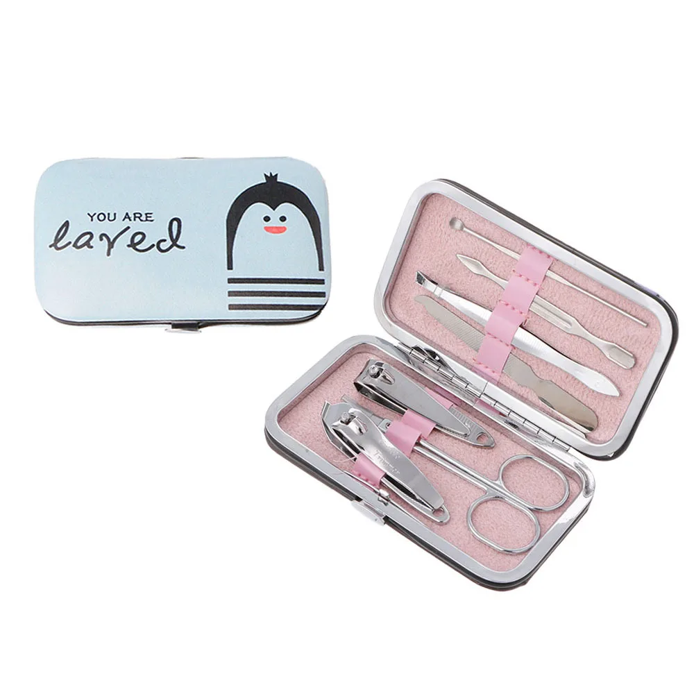 

MAANGE 7 in 1 Pcs Nail Clipper Kit Nail Care Set Pedicure Scissor Tweezer Knife Ear Pick Utility Manicure Set Tools #3TL00577#