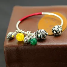 of silver products Listed on the new strongly recommended national women’s wind with agate lotus gadgets S925 bracelet