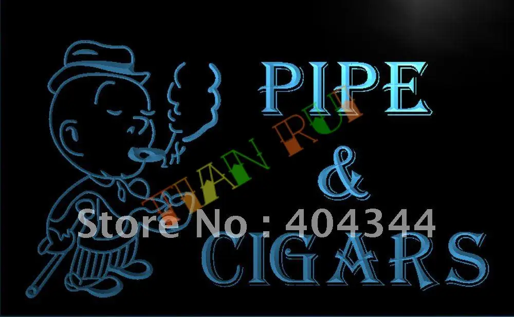 

LB180- OPEN Pipe Cigars Display NR LED Neon Light Sign