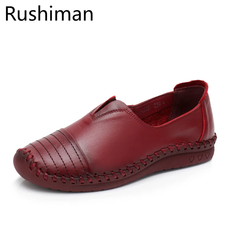 RushiMan's/Новинка 2019 года обувь без застежки сшитая вручную для отдыха женщин