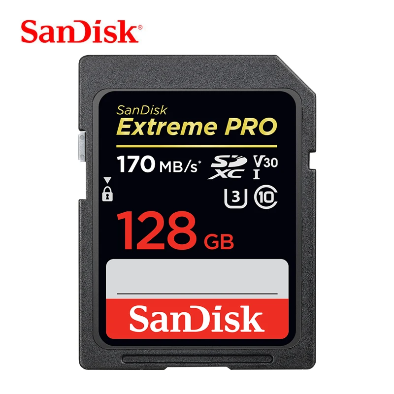 SanDisk SD карта 128 Гб 64 Гб карта памяти SDXC карты 256 ГБ карты UHS-I U3 Class10 V30 Extreme PRO 170 МБ/с. UHD Запись для цифровой Камера