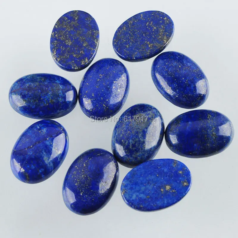 

RONGZUAN Free shipping Natural Lapis Lazuli Gem Stones Oval Cabochon CAB No Drill Hole 18x25x7mm Jewelry Making 10pcs/lot TU3061