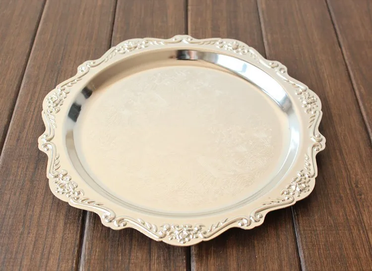 metal plate with flower pattern cupcake serving tray wedding decoration diameter 25cmchina mainland - Decorative Serving Trays metal plate with flower pattern cupcake serving tray wedding decoration diameter 25cmchina mainland - Decorative Serving Trays