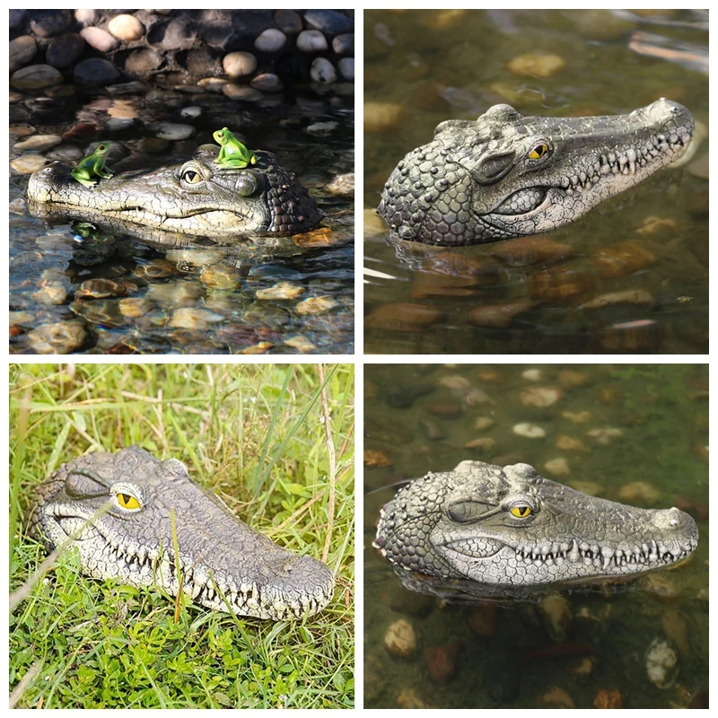 

Floating Crocodile Head Garden Pond Pool Alligator Water Features Decorations Pool Ornament Floating Resin Crocodile Head