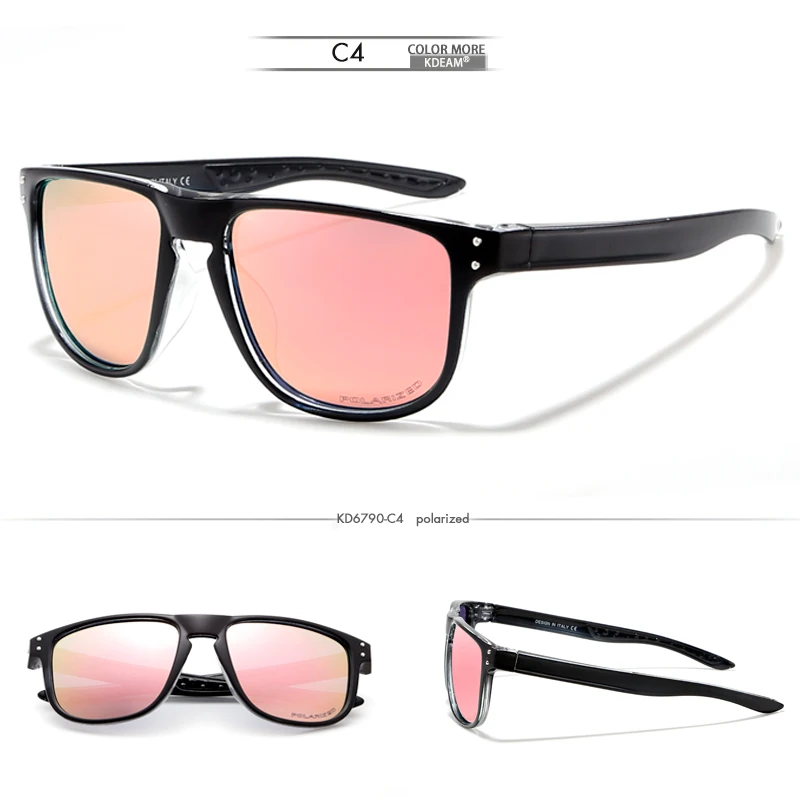 KDEAM прочные легкие поляризованные солнцезащитные очки универсальный размер солнцезащитные очки мужские покрытие линзы минимизируют блики жесткий чехол в комплекте