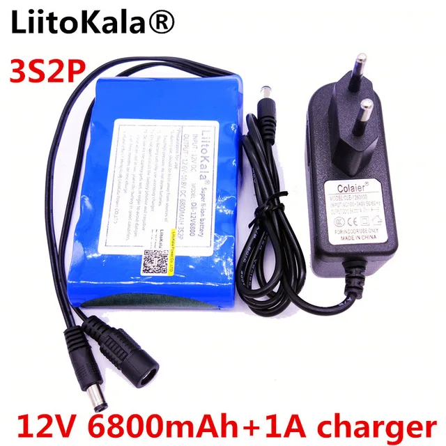 

LiitoKala HK High Quality DC 12V 6800 mAh 18650 Li-ion Battery Rechargeable Charging Power Bank For Car GPS Camera