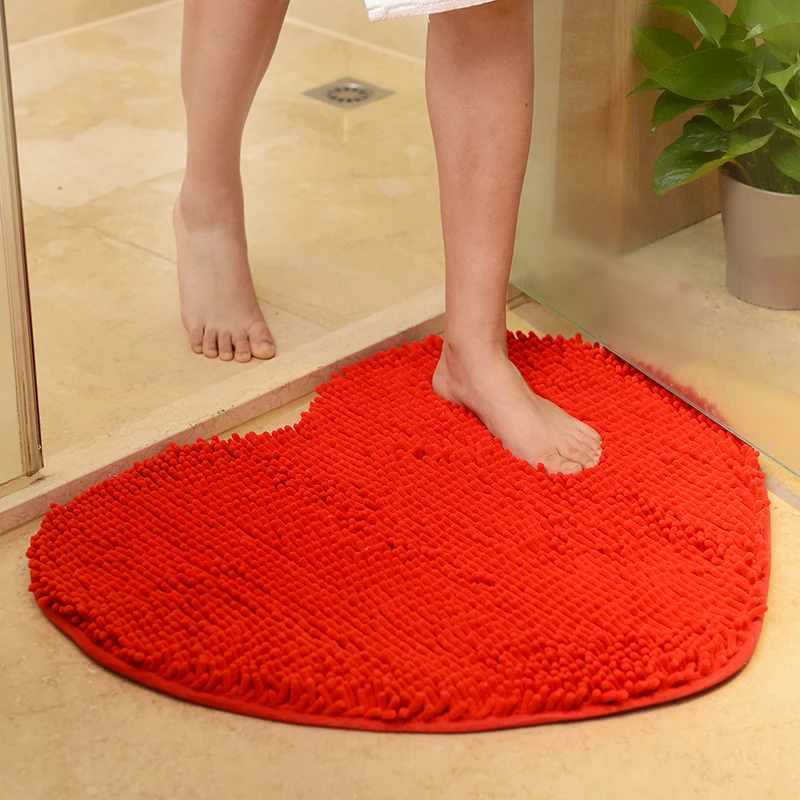 Heart Shaped Fluffy Bathroom Rug Carpet,4 Colors Anti Slip Mat Carpet Rug In The Toilet ...