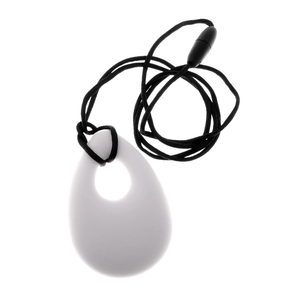 Food Grade Silicone Teardrop Pendant Necklace Baby Toddler Chewing Nursing Teeth Teethers Toy 3Colors